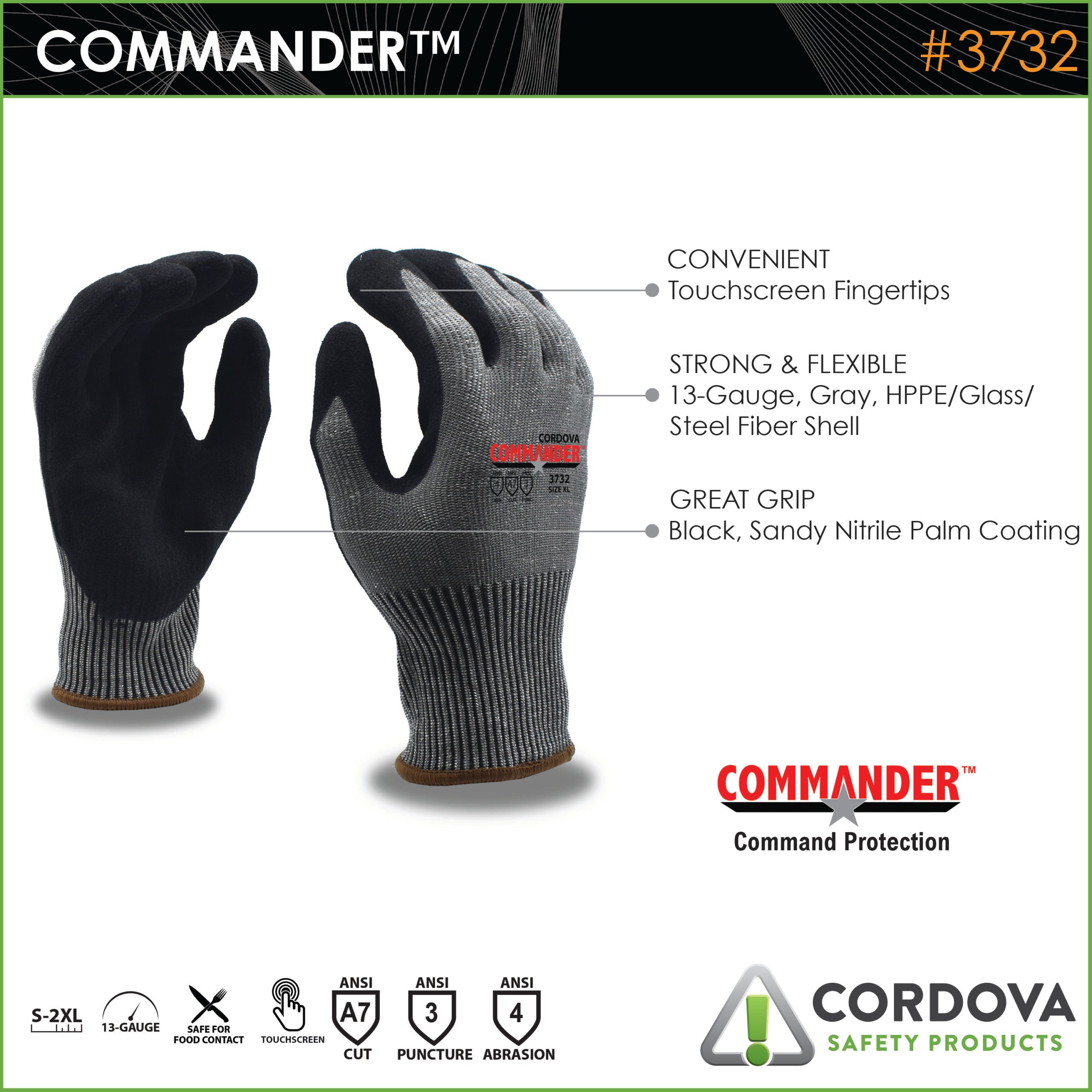 Cut-Resistant Gloves, ANSI Cut Level A7