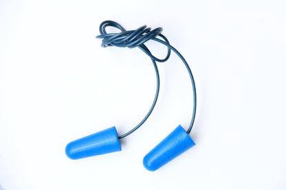 Blue Metal Detectable Ear Plugs, Foam PU, Blue PVC Corded, NRR 32 DB, 100-Pack