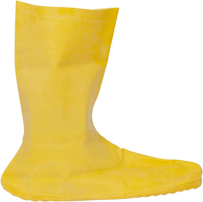 Hazmat Boots .75 MM. Natural Rubber, Yellow, Unlined, 12-Inch Length, Ribbed/Textured Sole