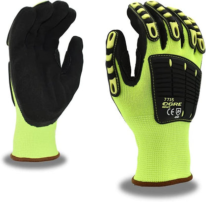 Heavy-Duty Impact Gloves, High-Visibility, ANSI Cut Level A2