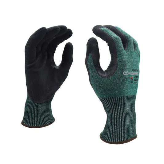 HPPG Cut Resistant Gloves with Microfoam Nitrile Coating, ANSI Cut Level A4