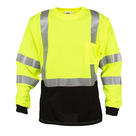 Yellow Type R, Class III, Lime Birdseye Mesh T-Shirt, High-Visibility Long Sleeve, Reflective