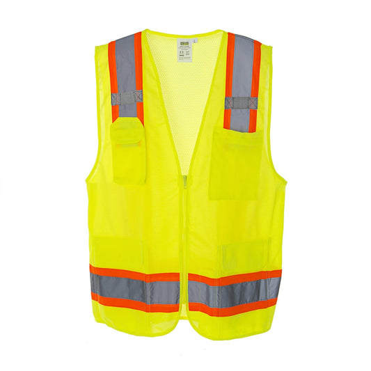 Type R, Class 2 High-Visibility Surveyor's Safety Vest with Contrasting Tape