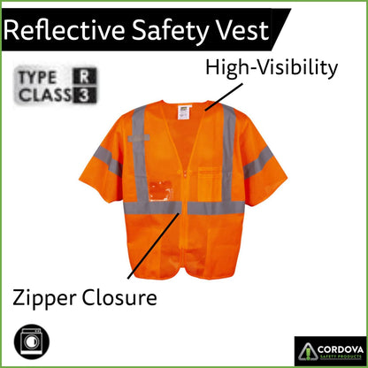 High-Visibility Mesh Safety Vest, Type R Class 3