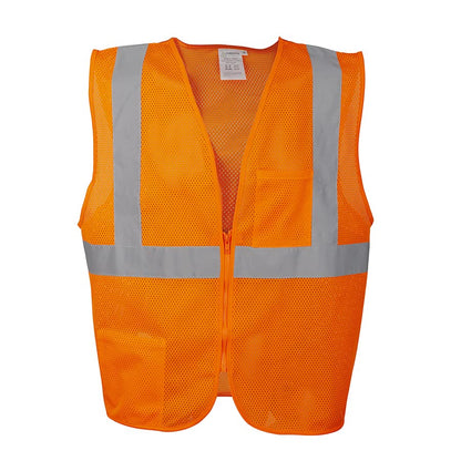 Type R, Class 2, High-Visibility Mesh Safety Vest, Chest Pockets