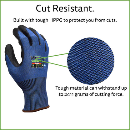 HPPG Cut-Resistant Gloves with Polyurethane Coating, ANSI Cut Level A5