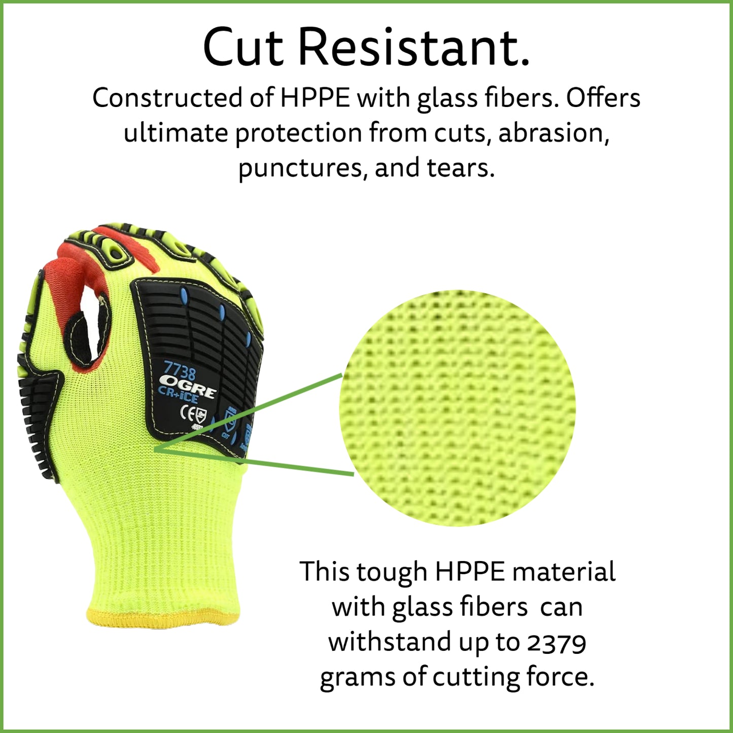 Ice Gloves, Cut-Resistant, ANSI Cut Level A5