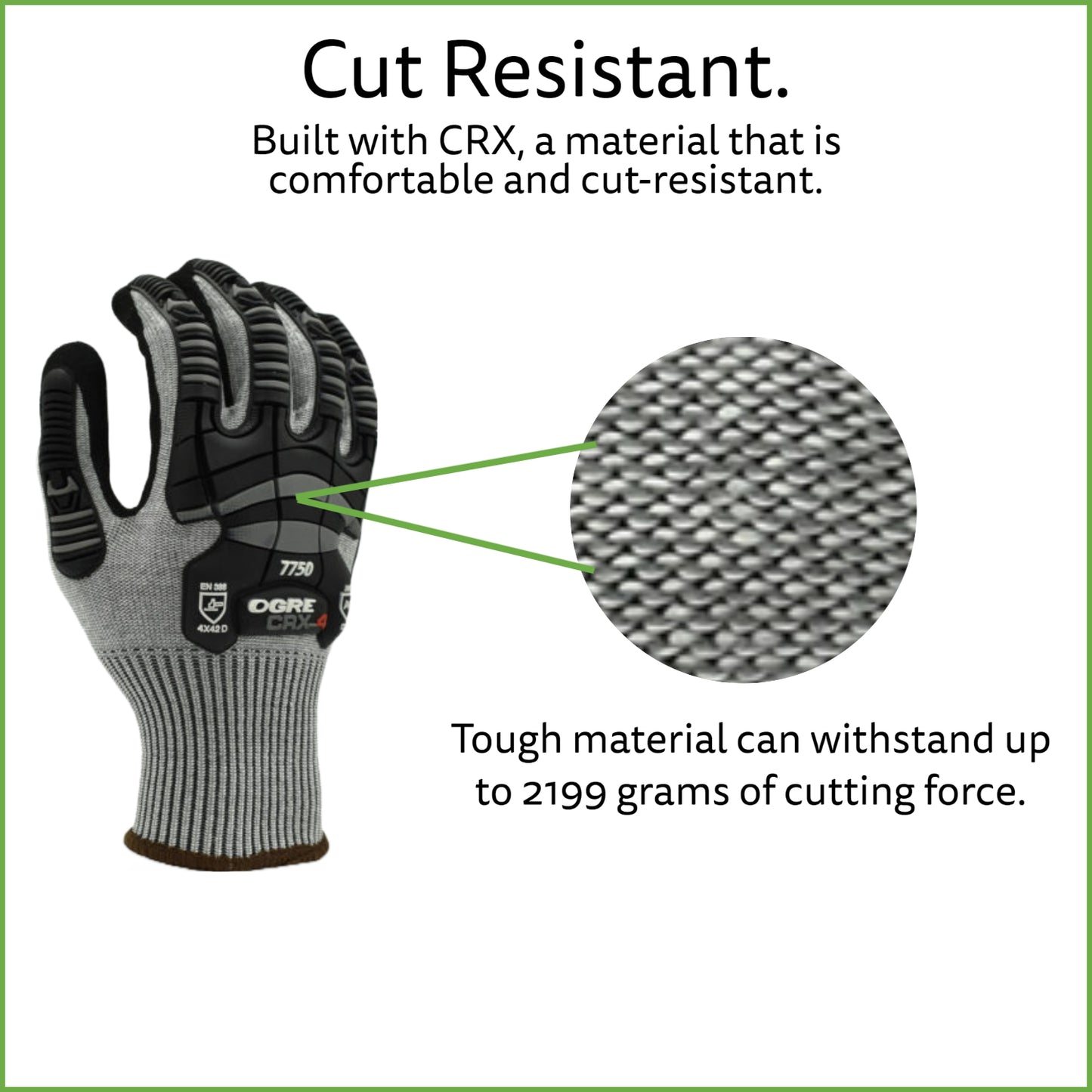 Impact Gloves, Cut Resistant, ANSI Cut Level A4