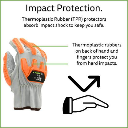 Leather Impact Gloves, ANSI Impact Level 1