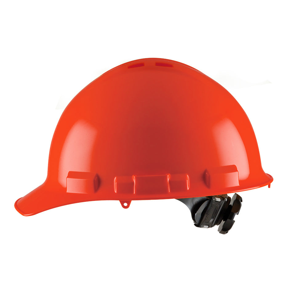 Cap-Style Hard Hat, 4-Point Ratchet Suspension, Class E and G, Vented, OSHA Approved Hard Hat