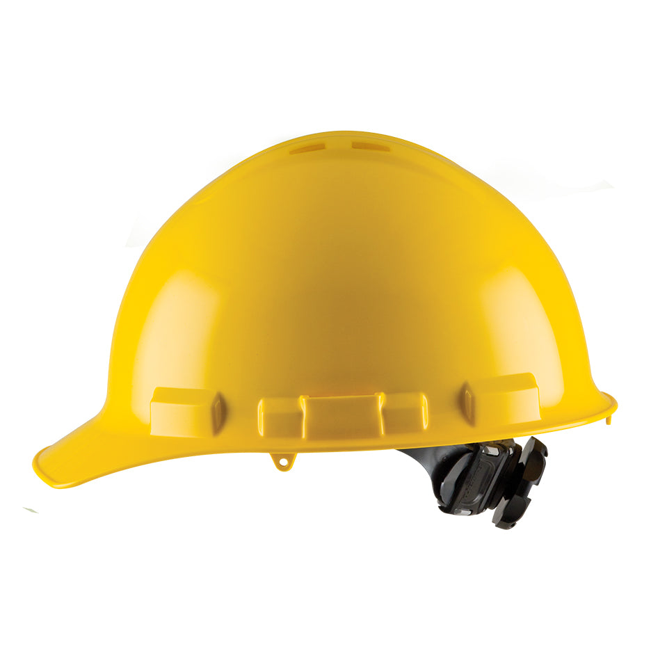 Cap-Style Hard Hat, 4-Point Ratchet Suspension, Class E and G, Vented, OSHA Approved Hard Hat